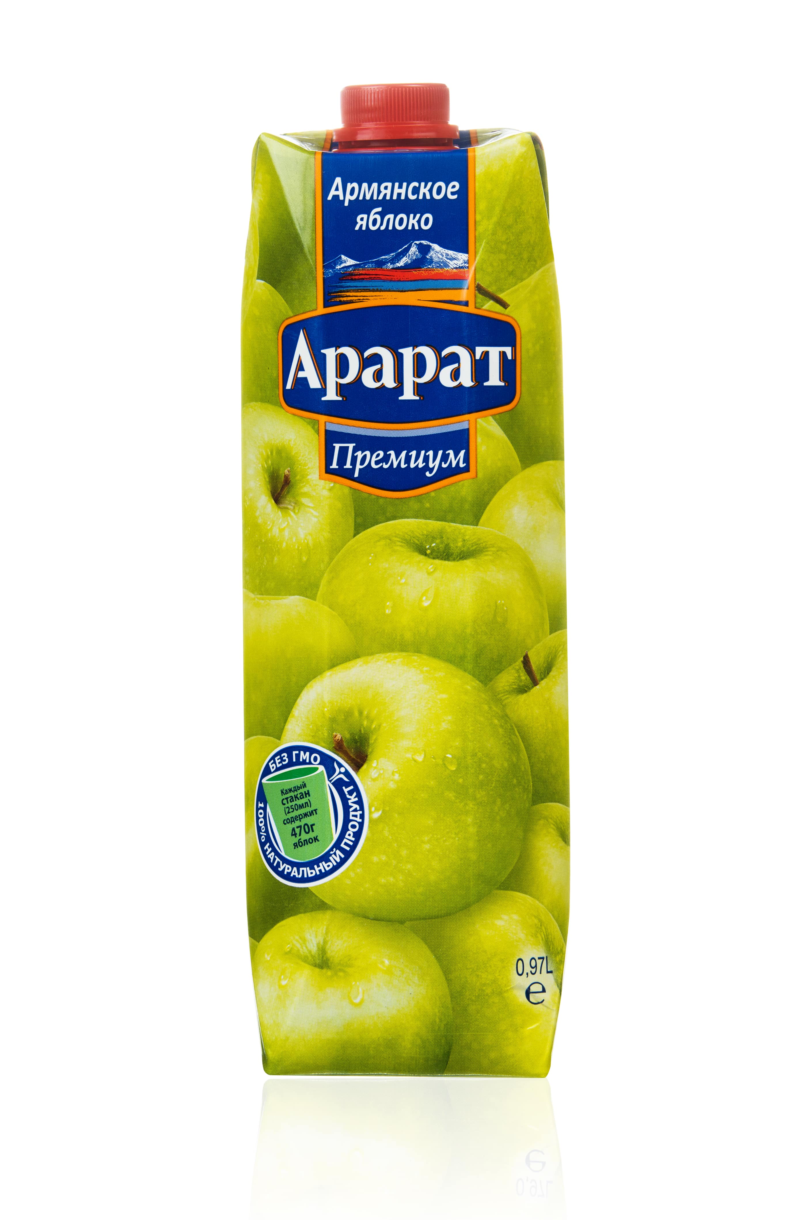 картинка Яблочный сок прямого отжима "Ararat Premium" 0.97л. ТПА от магазина Армениум